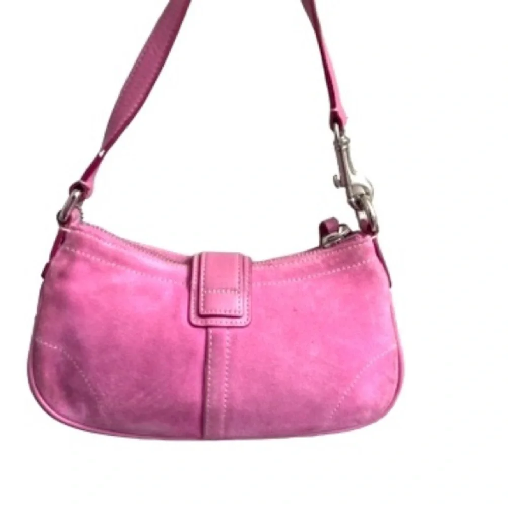Coach vintage y2k RARE 7558 vintage mini soho Hampton bag pink suede